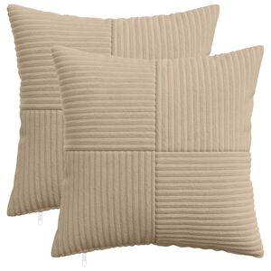 vidaXL Cushion Cover 2 pcs ALMELO Taupe 40 x 40 cm Corduroy