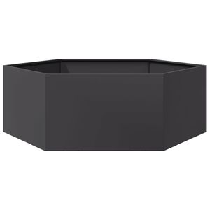 vidaXL Garden Planter Black Hexagon 138x120x45 cm Steel