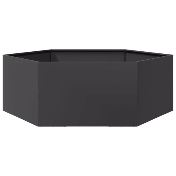 vidaXL Garden Planter Black Hexagon 138x120x45 cm Steel