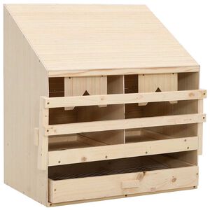 vidaXL Chicken Laying Nest 2 Compartments 63x40x65 cm Solid Pine Wood