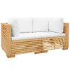 vidaXL Garden Corner Sofas with Cushions 2 pcs Solid Wood Teak