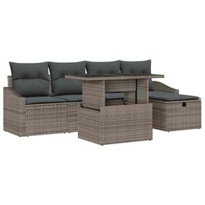 vidaXL Garden Sofa Set 6 pcs Poly Rattan