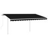 vidaXL Automatic Retractable Awning with Posts 4.5x3 m Anthracite