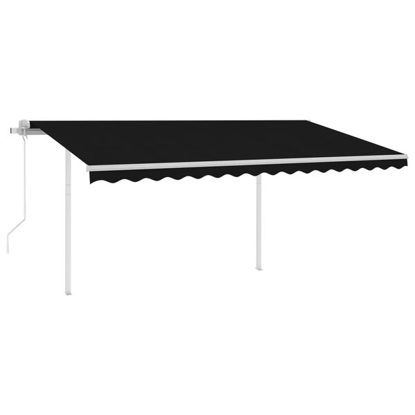 vidaXL Automatic Retractable Awning with Posts 4.5x3 m Anthracite