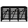 vidaXL Triple Wheelie Bin Storage Black Solid Wood Pine