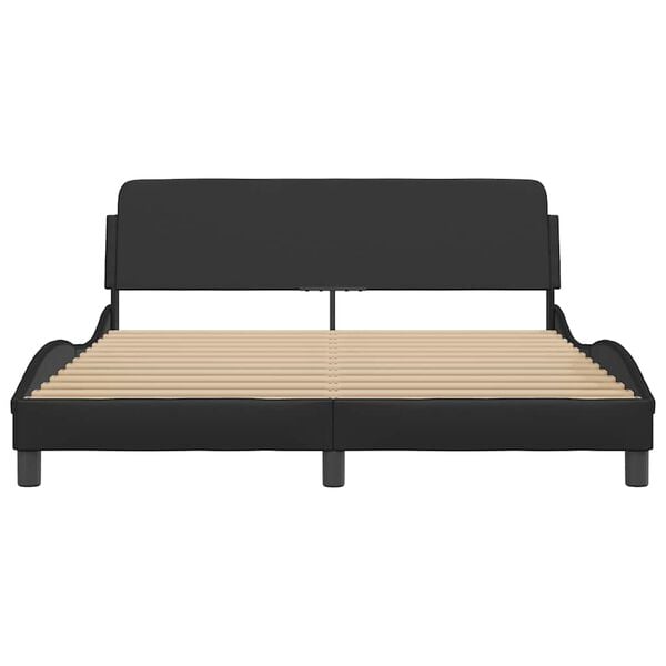 vidaXL Bed Frame "Dover" Black 152x203 cm Queen Faux Leather