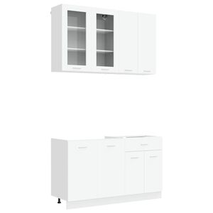 vidaXL Kitchen Unit LYON 4 pcs White Engineered Wood