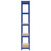 vidaXL 5-Layer Shelves 4 pcs Blue Steel&Engineered Wood