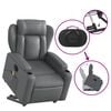 vidaXL Electric Stand up Massage Recliner Chair Grey Faux Leather