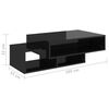 vidaXL Coffee Table High Gloss Black 105x55x32 cm Engineered Wood