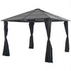 vidaXL Gazebo with Curtain Aluminium 3x3 m Black