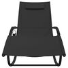 vidaXL Rocking Sun Loungers 2 pcs Black Steel and Textilene