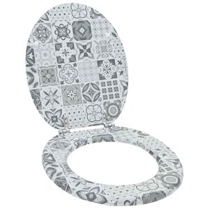 vidaXL Toilet Seat Grey 44 x 38 cm Engineered Wood