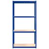 vidaXL 4-Layer Shelves 3 pcs Blue Steel&Engineered Wood