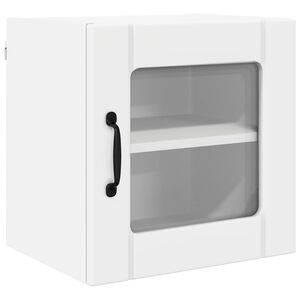 vidaXL Wall Glass Cabinet LUCCA White 40 x 31 x 40 cm Engineered Wood