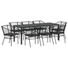 vidaXL Garden Dining Set 9 pcs Black Poly Rattan