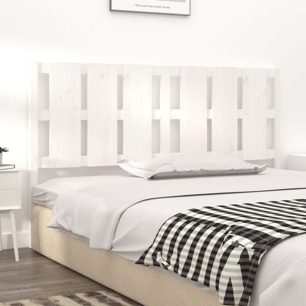 vidaXL Bed Headboard White 185.5x4x100 cm Solid Wood Pine