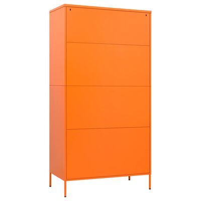 vidaXL Wardrobe Orange 90x50x180 cm Steel
