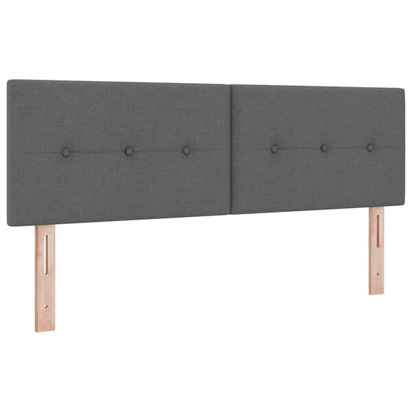 vidaXL LED Headboard with LED Strip Lights Dark Grey 160 cm Polyester