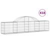vidaXL Arched Gabion Baskets 18 pcs 200x30x40/60 cm Galvanised Iron