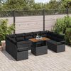 vidaXL Garden Sofa Set with Storage 10 pcs Black Poly rattan