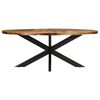 vidaXL Dining Table Oval 200x100x75 cm Solid Reclaimed Wood