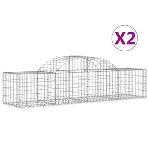 vidaXL Arched Gabion Baskets 2 pcs 200x50x40/60 cm Galvanised Iron