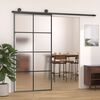 vidaXL Sliding Door Aluminium and ESG Glass 102.5x205 cm Black