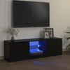 vidaXL TV Cabinet with LED Lights Black 120x30x36 cm