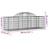 vidaXL Arched Gabion Baskets 6 pcs 200x50x60/80 cm Galvanised Iron