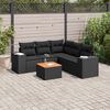 vidaXL 6 Piece Garden Sofa Set with Cushions Black Poly Rattan