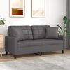 vidaXL 2-Seater Sofa with Throw Pillows Grey 140 cm Faux Leather