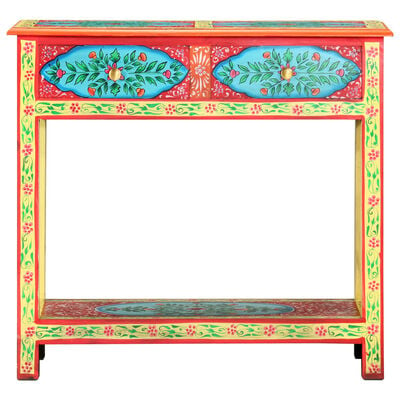 vidaXL Hand Painted Console Table 80x35x75 cm Solid Mango Wood