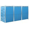 vidaXL Triple Wheelie Bin Shed 207x77.5x112.5 cm Stainless Steel