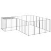 vidaXL Dog Kennel | Silver | Powder-Coated Steel | Large | Durable | Dog Kennel