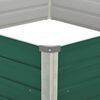 vidaXL Raised Garden Bed 129x129x45 cm Galvanised Steel Green
