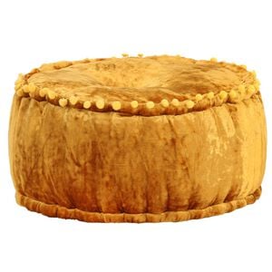 vidaXL Round Pouffe Velvet 40x20 cm Mustard