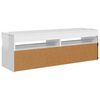 vidaXL TV Cabinet with LED Lights High Gloss White 120x35x40 cm