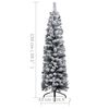vidaXL Slim Pre-lit Christmas Tree with Flocked Snow Green 150 cm PVC