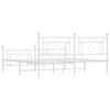 vidaXL Metal Bed Frame without Mattress with Footboard White 180x200cm