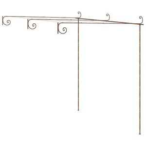 vidaXL Garden Arch | Antique Brown | Wrought Iron | Large | Decorative Inlays