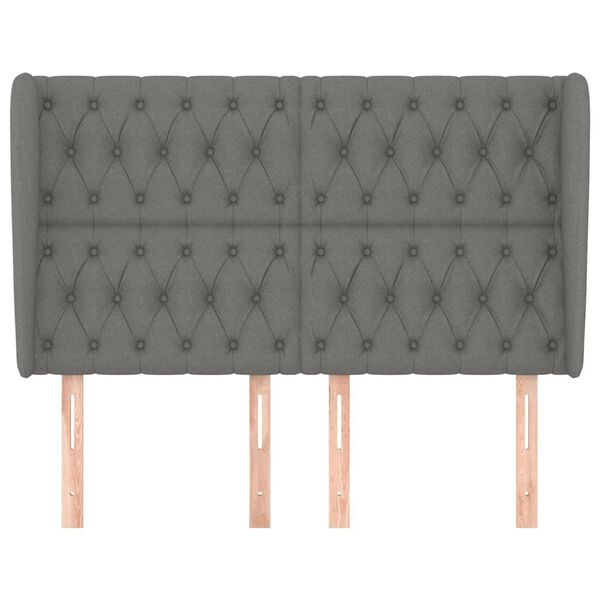 vidaXL Headboard with Ears Dark Grey 163 cm Fabric