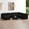 vidaXL 8 Piece Garden Lounge Set with Cushions Poly Rattan Black