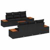 vidaXL Garden Sofa Set 7 pcs Black Poly rattan