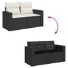 vidaXL 8 Piece Garden Sofa Set with Cushions Black Poly Rattan