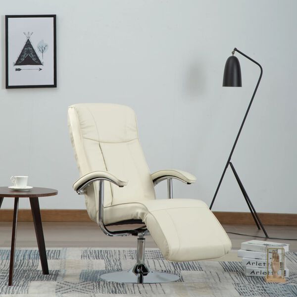 vidaXL TV Armchair Cream Faux Leather