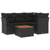 vidaXL 5 Piece Garden Sofa Set with Cushions Black Poly Rattan