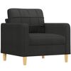 vidaXL 3 Piece Sofa Set with Cushions Black Fabric