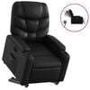 vidaXL Electric Stand up Recliner Chair Black Faux Leather