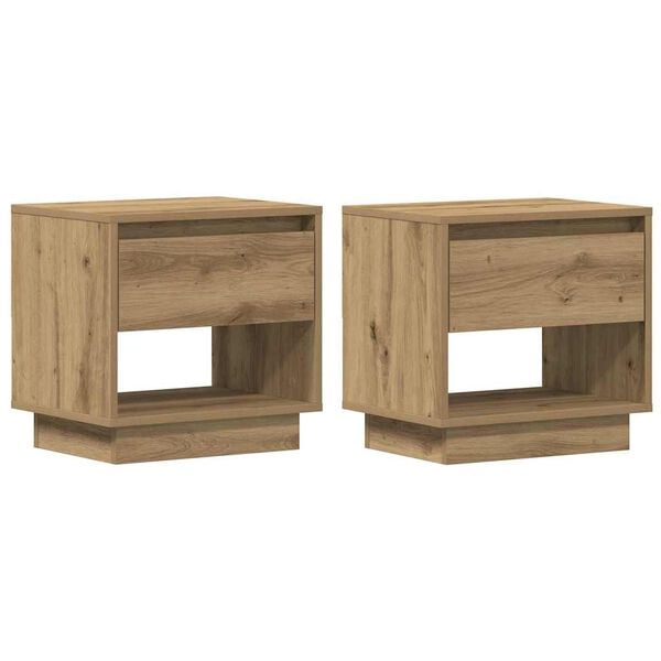 vidaXL Nightstand 2 pcs Artisan Oak 45 x 34 x 44 cm Engineered Wood